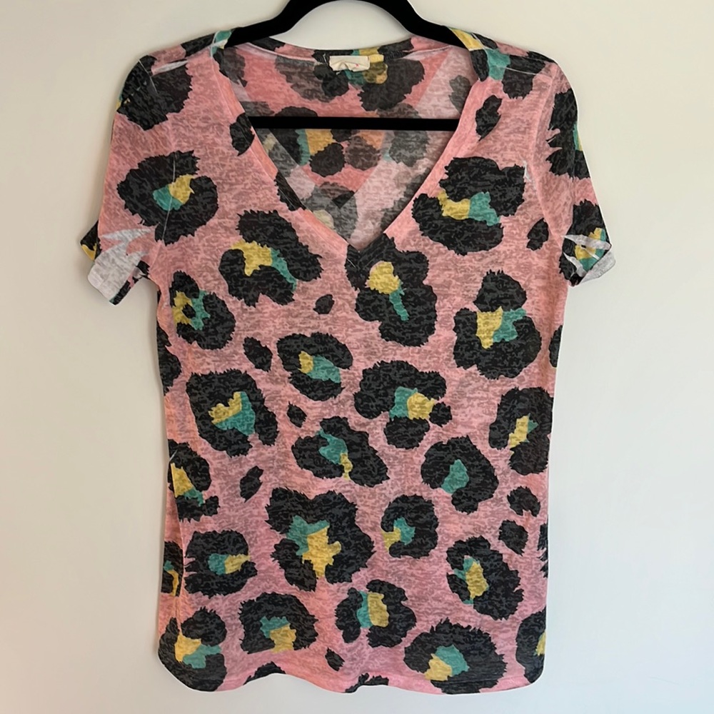 Bibi Pink Leopard Print T-Shirt